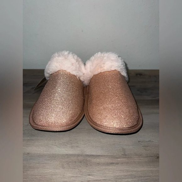 MUK LUKS Women's Angled Sparkle Scuff Slipper,Rose Gold, Size L, NWT - Picture 4 of 7